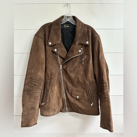 Buck Mason Men's Brown Suede Moto Jacket